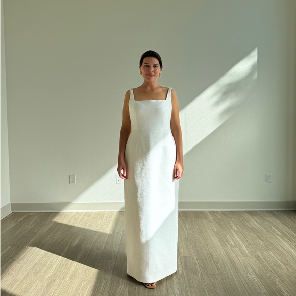 Emilia Wickstead Bridal Cloque Column Wedding Gown UK18 US14 NWT Retail $4200 - Picture 5 of 15
